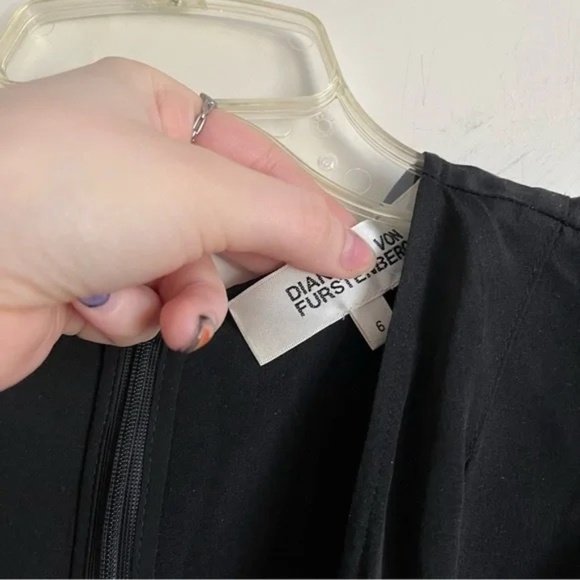 Diane von Furstenberg Black Adelyn Silk Wrap Romper - Picture 5 of 6